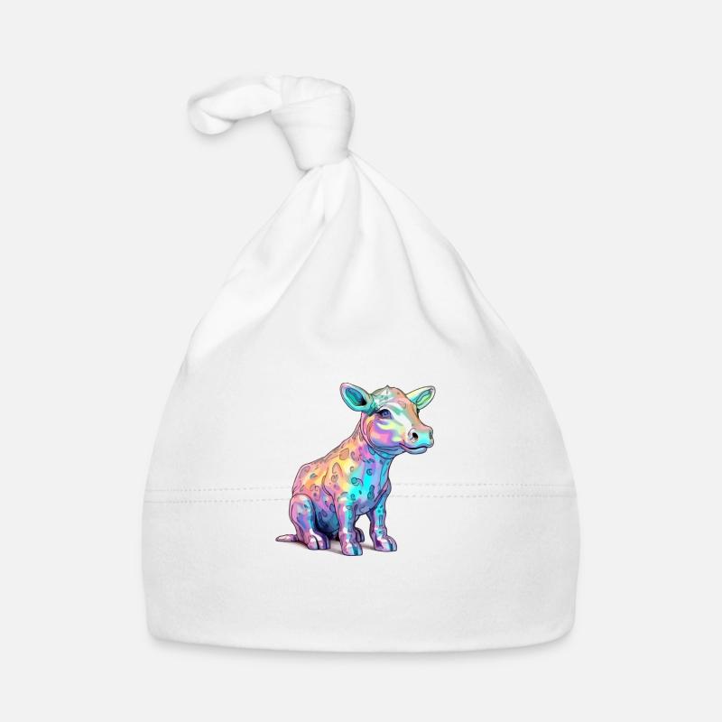 Riko le veau multicolore Bonnet bio Bébé