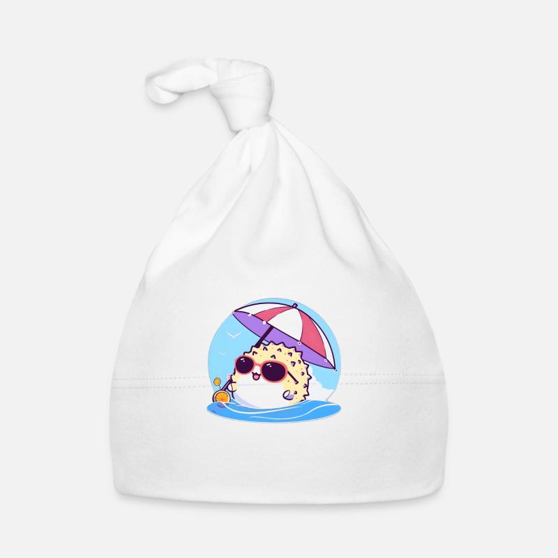 Le paradis des poissons-globes - Bonnet bio Bébé - blanc