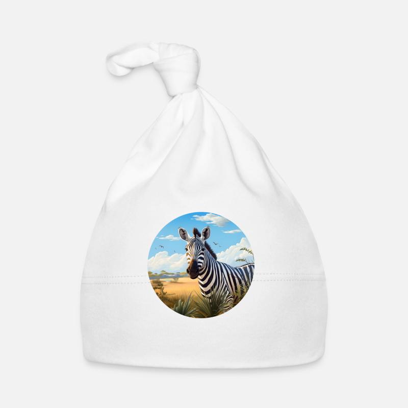 Zebra in Savanne Baby Bio-Mütze