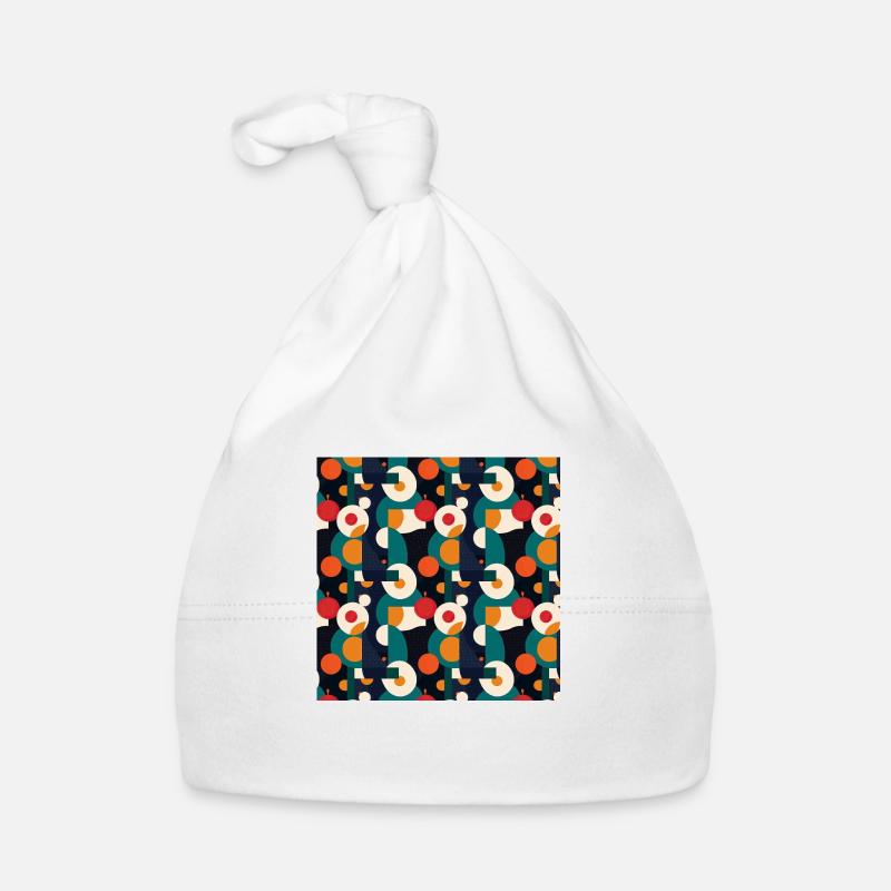 Abstract Seamless Pattern Shapes Lines Modern Art Organic Baby Cap