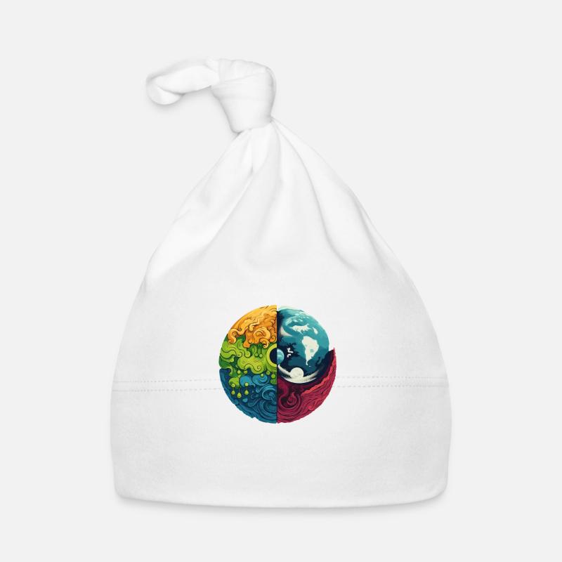 Erde Elemente - Baby Bio-Mütze - Weiß