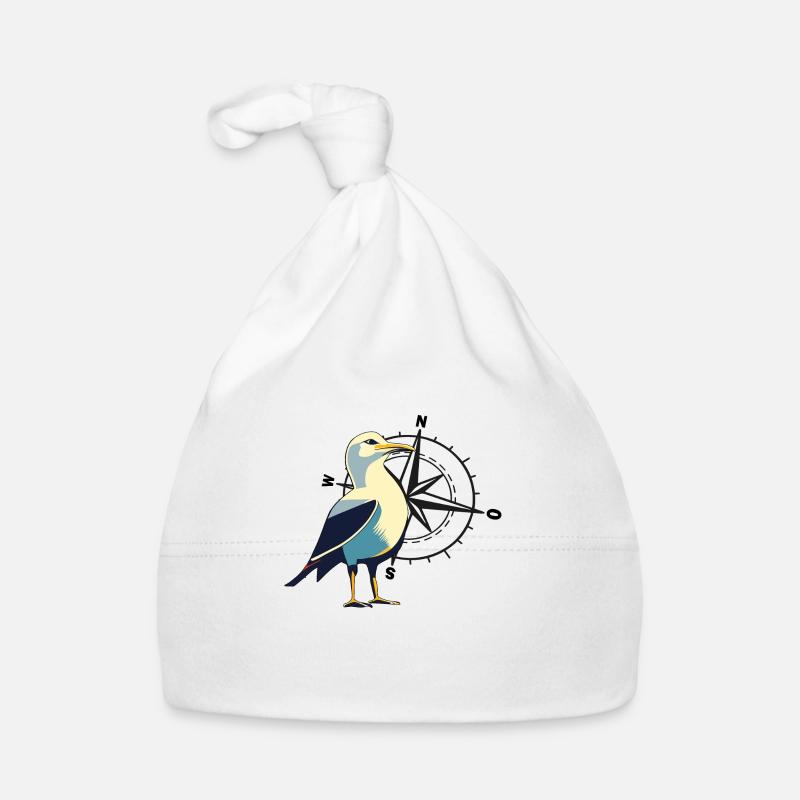 Seagull with compass Organic Baby Cap
