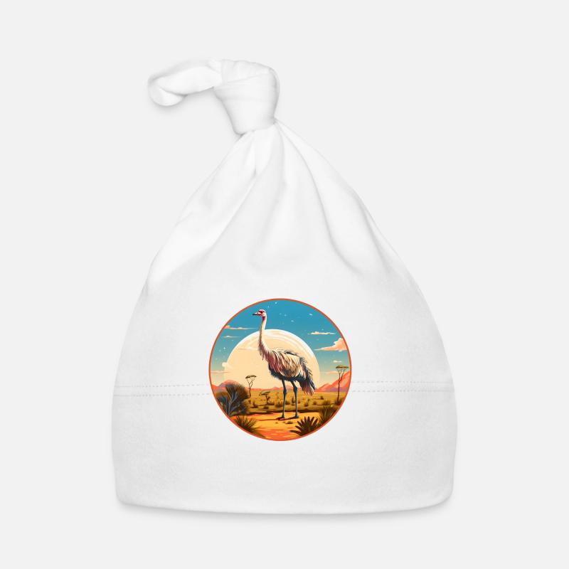Autruche - Bonnet bio Bébé - blanc