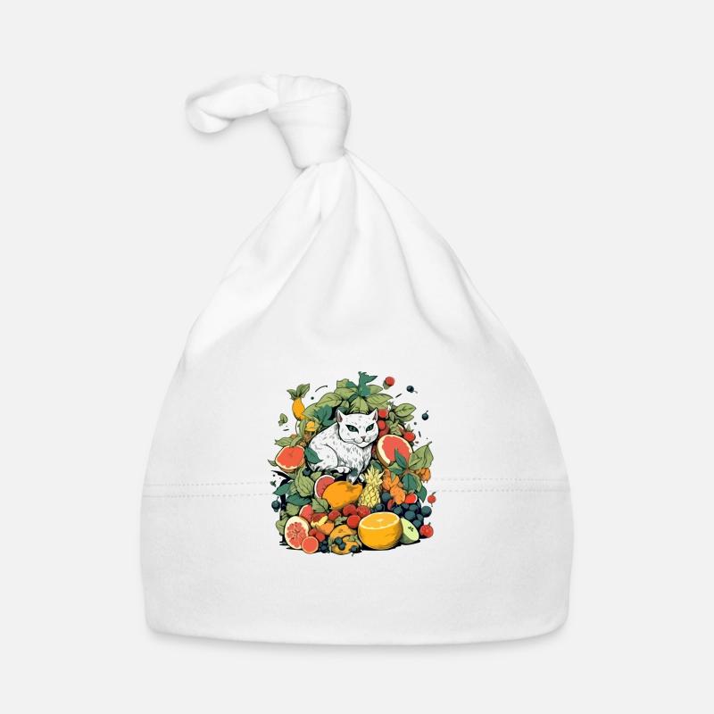 Mathéo le chat dans les fruits Bonnet bio Bébé