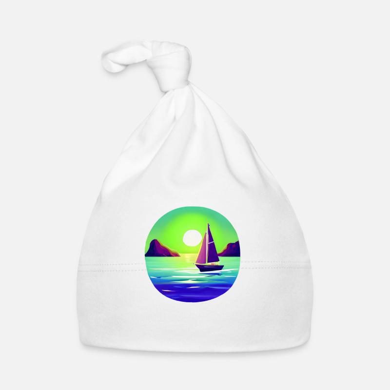 Sailing Sailboat Sailing Sailing Sailing Ship Organic Baby Cap