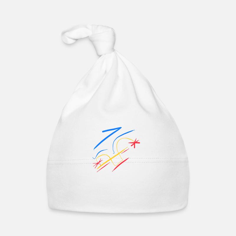 Abstraction sur T-shirt - Bonnet bio Bébé - blanc
