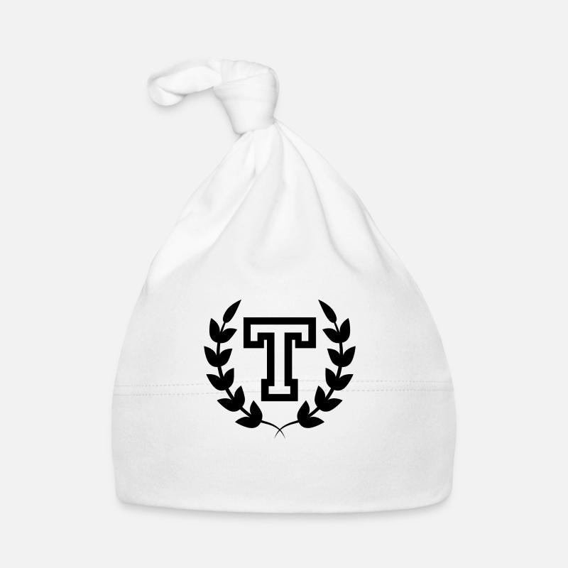 Lettre t sport - Bonnet bio Bébé - blanc