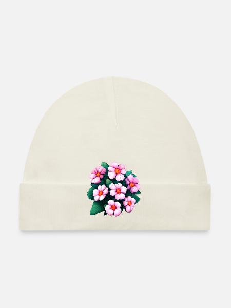 Blume Garten Geschenk Blumen Hobbygärtner Gärtner - Baby Bio-Mütze - Weiß - Vorne