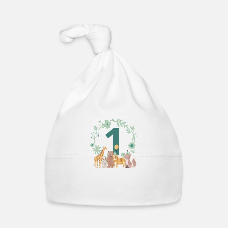 1st anniversary - first anniversary animals Organic Baby Cap