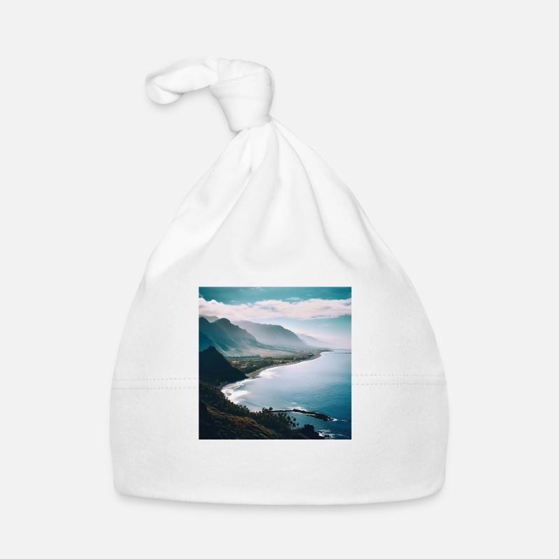 Montagnes côtières de l’île - Bonnet bio Bébé - blanc