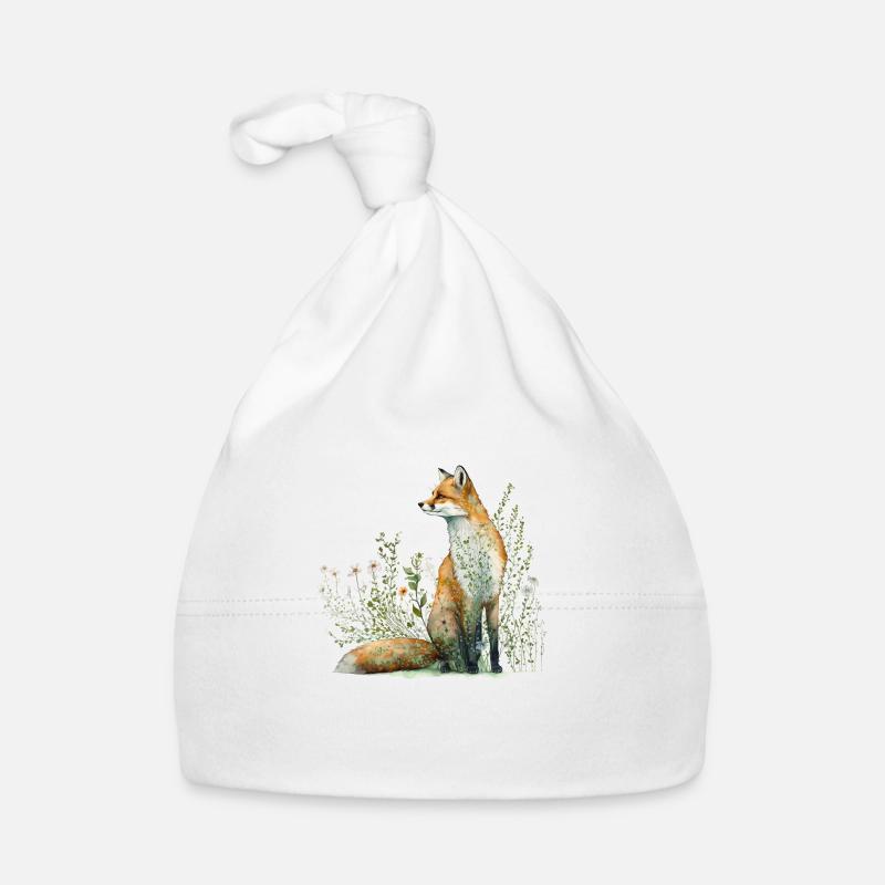 Fuchs in der Wiese Baby Bio-Mütze