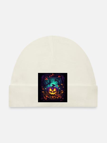 Happy Halloween - Baby Bio-Mütze - Weiß - Vorne