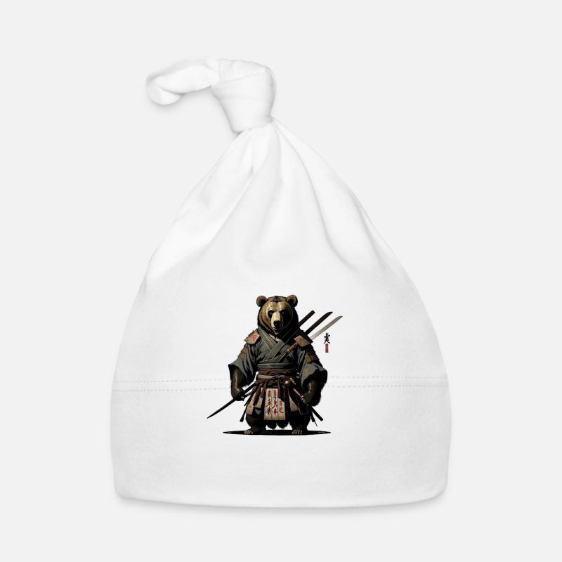 The Ninja Bear - Baby Bio-Mütze - Weiß
