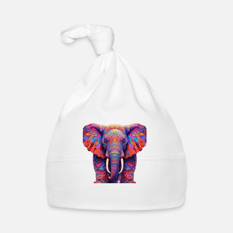 Psychedelischer Elefant Baby Bio-Mütze