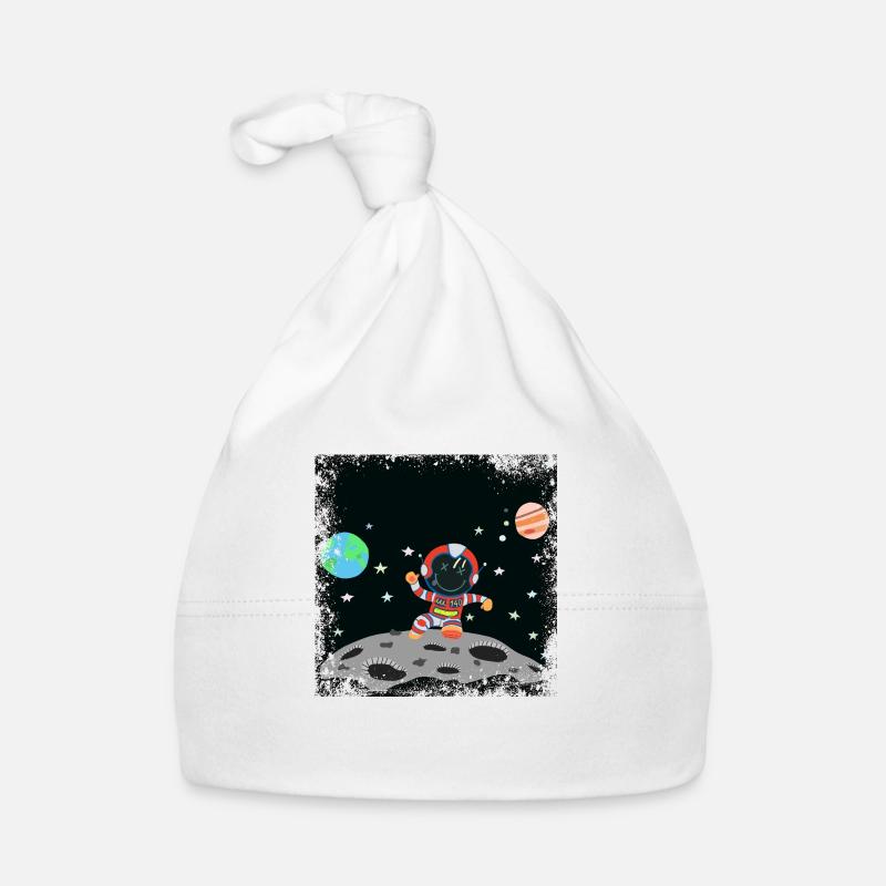 Astronaut red white grunge Organic Baby Cap