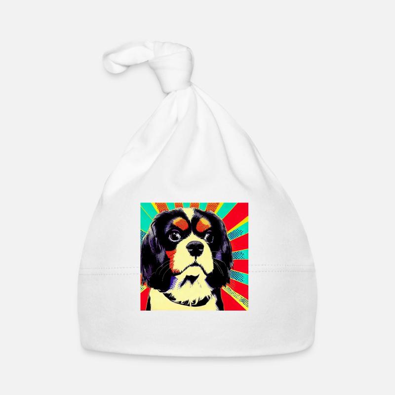 Cavalier King Charles Spaniel Pop Art Baby Bio-Mütze