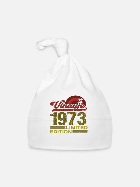 50th Birthday vintage retro Born in 1973 Birthday - Ekologisk babymössa - vit - Fram