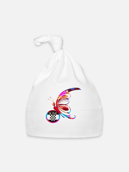 Butterfly Nature Colorful Flag Rainbow Croatia HRV - Organic Baby Cap - white - Front