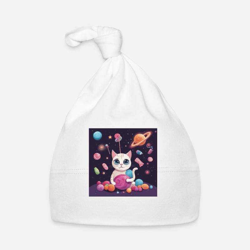 Katze Katze Katze - Baby Bio-Mütze - Weiß