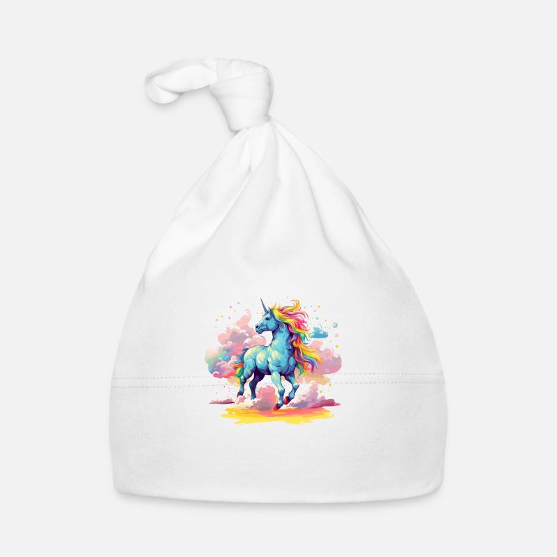 das bunte Einhorn - Baby Bio-Mütze - Weiß