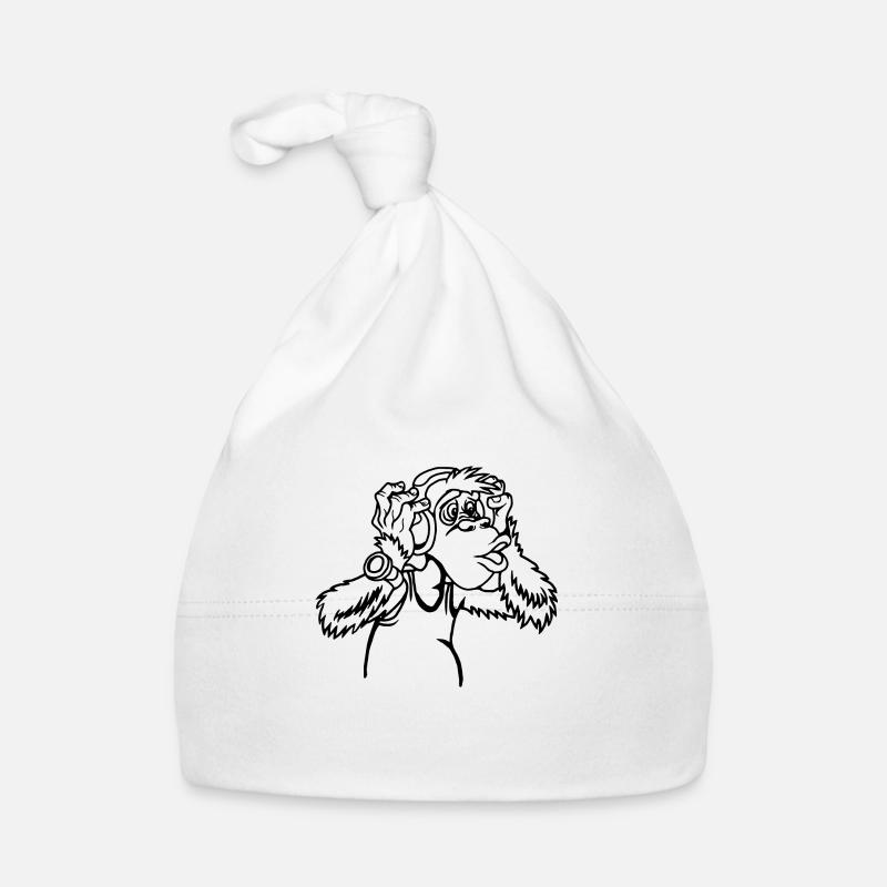 Valeewear - Un singe joyeux avec des écouteurs Bonnet bio Bébé