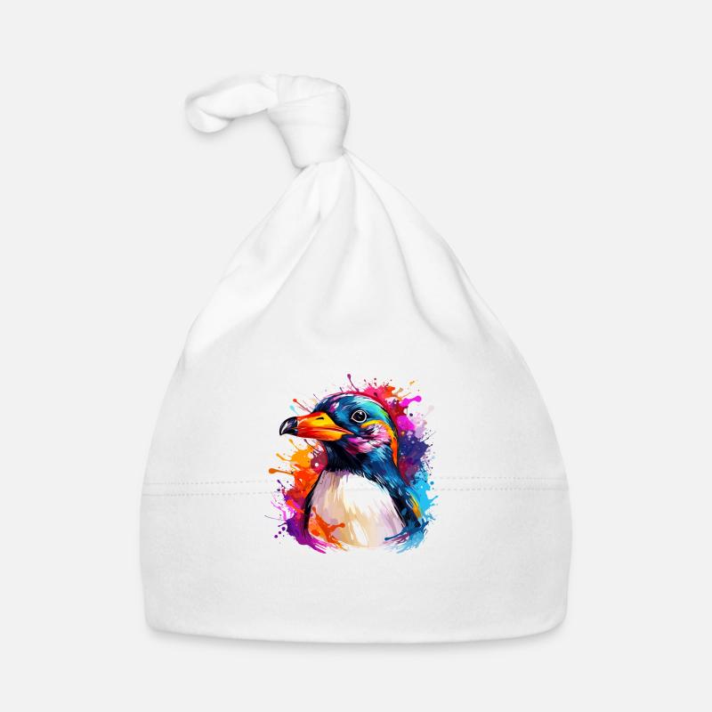Pingouin coloré Bonnet bio Bébé