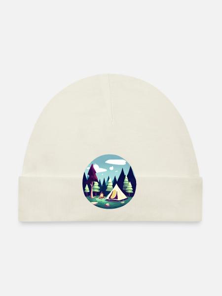 Camping Motorhome Gift Camping Caravan Camp - Organic Baby Cap - white - Front