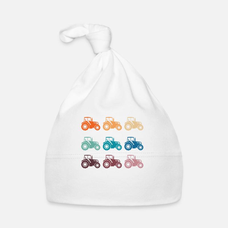 Retro-Traktor Baby Bio-Mütze