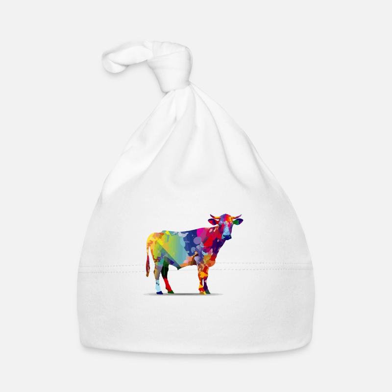 Aka la vache multicolore Bonnet bio Bébé