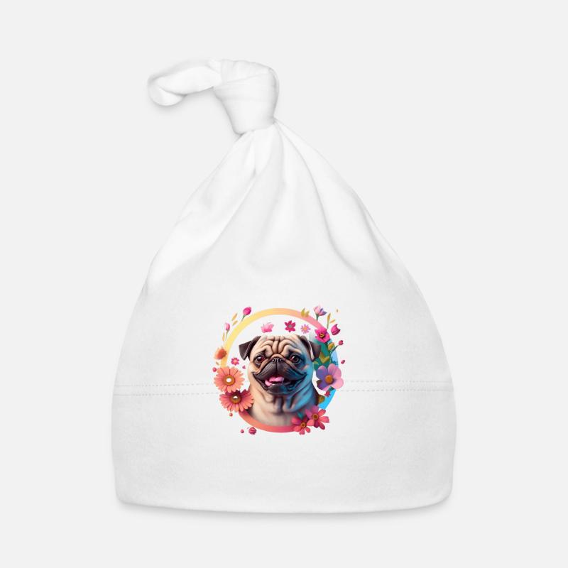 Mops Hund Hunderasse Baby Bio-Mütze