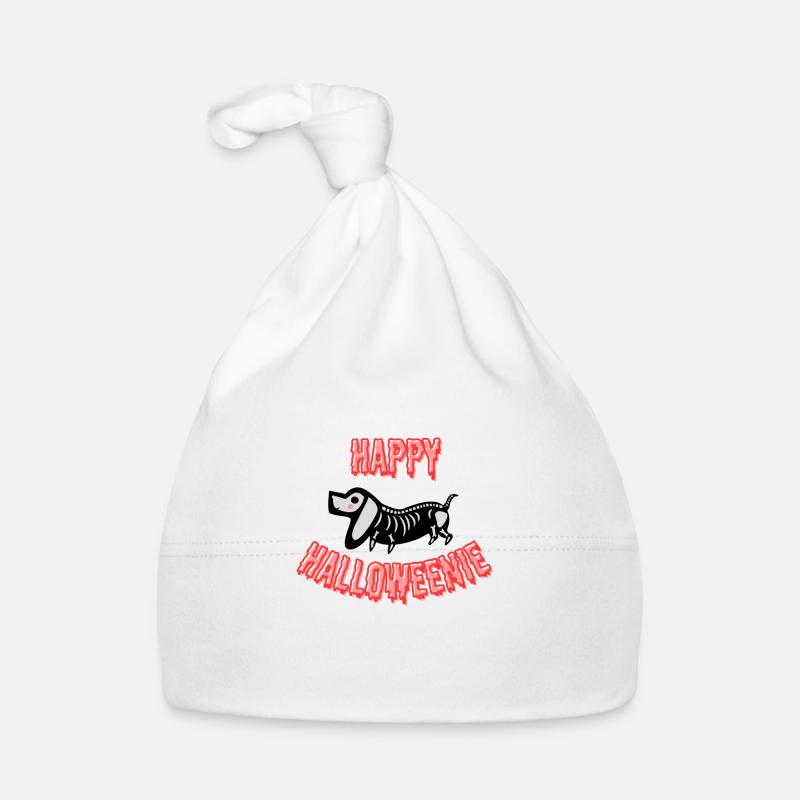 Teckel d’Halloween Happy Halloweenie, blanc Bonnet bio Bébé