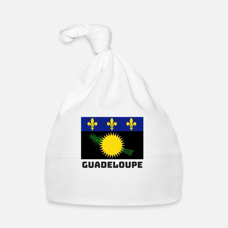 Drapeau guadeloupéen - Bonnet bio Bébé - blanc