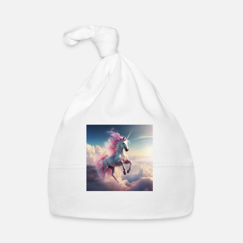 Einhorn über den Wolken Baby Bio-Mütze