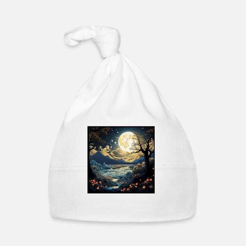 Arbre de conception d’affiche vintage - Bonnet bio Bébé - blanc