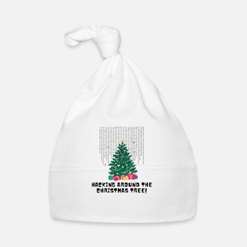 Piratage autour du sapin de Noël - Bonnet bio Bébé - blanc
