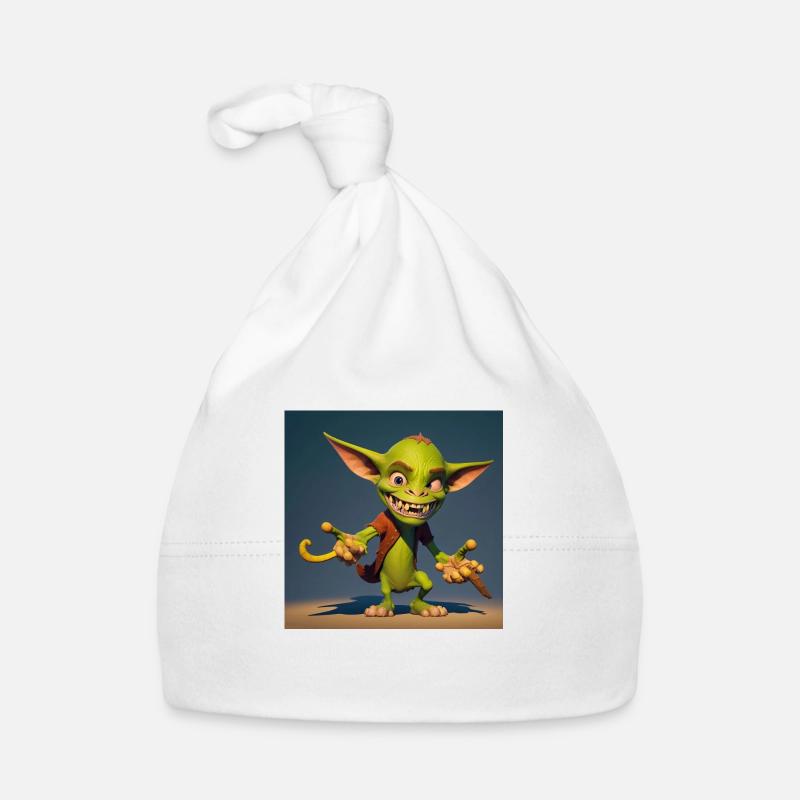 kleine ondeugende goblin Bio-muts voor baby's