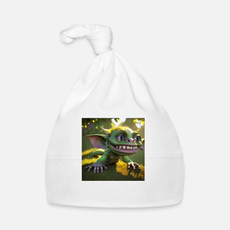 Grappige groene goblin Bio-muts voor baby's