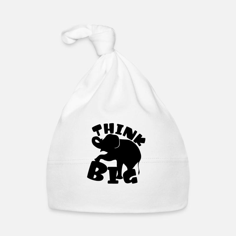 Think Big Elephant idea black Silhouette Organic Baby Cap