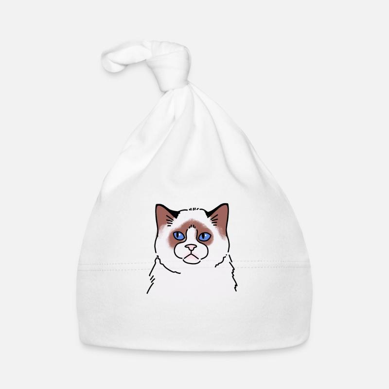 Poupée de chiffon Visage de chat malheureux Bonnet bio Bébé