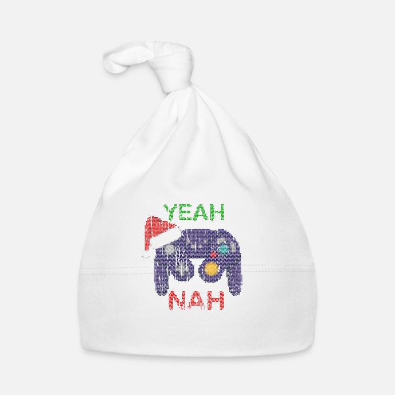 Yeah nah Ugly Christmas Gaming Organic Baby Cap
