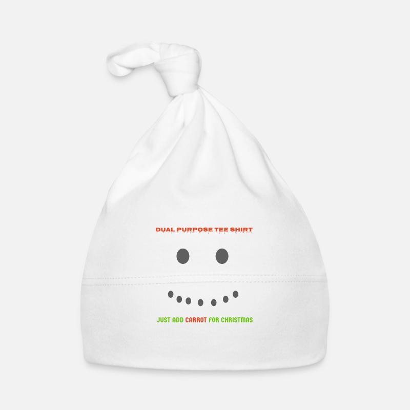 ChristmasHalloweenTeeShirt - Organic Baby Cap - white