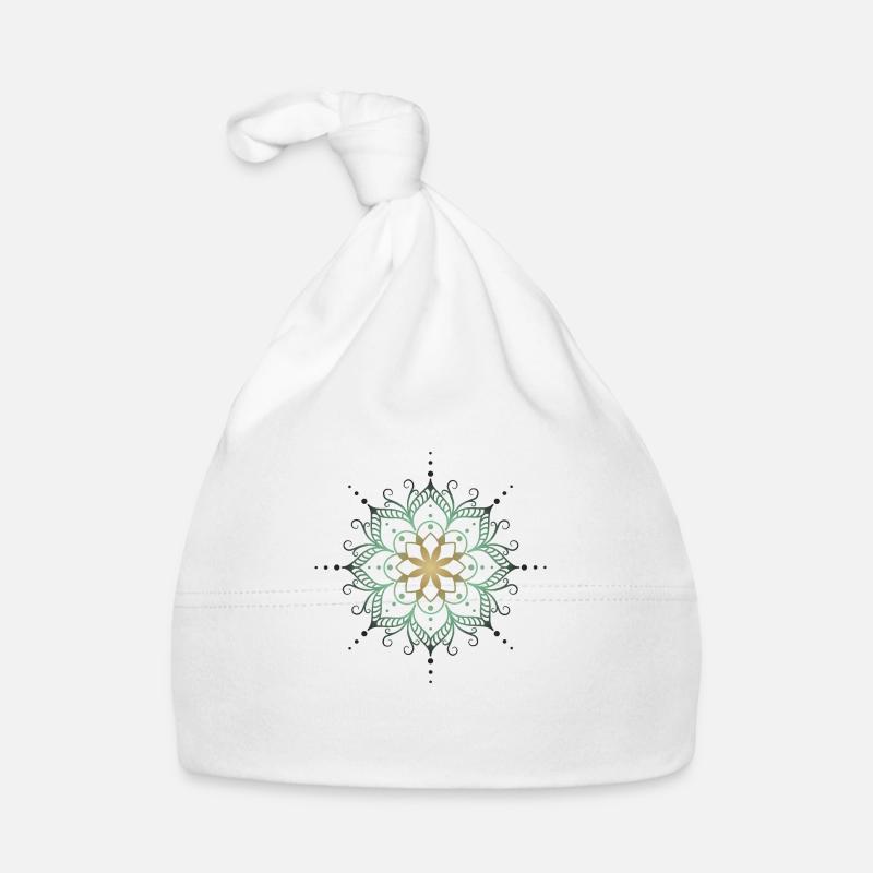 Mandala in kalten Farben Baby Bio-Mütze