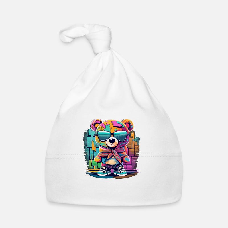 Ours en peluche Grafitti Bonnet bio Bébé