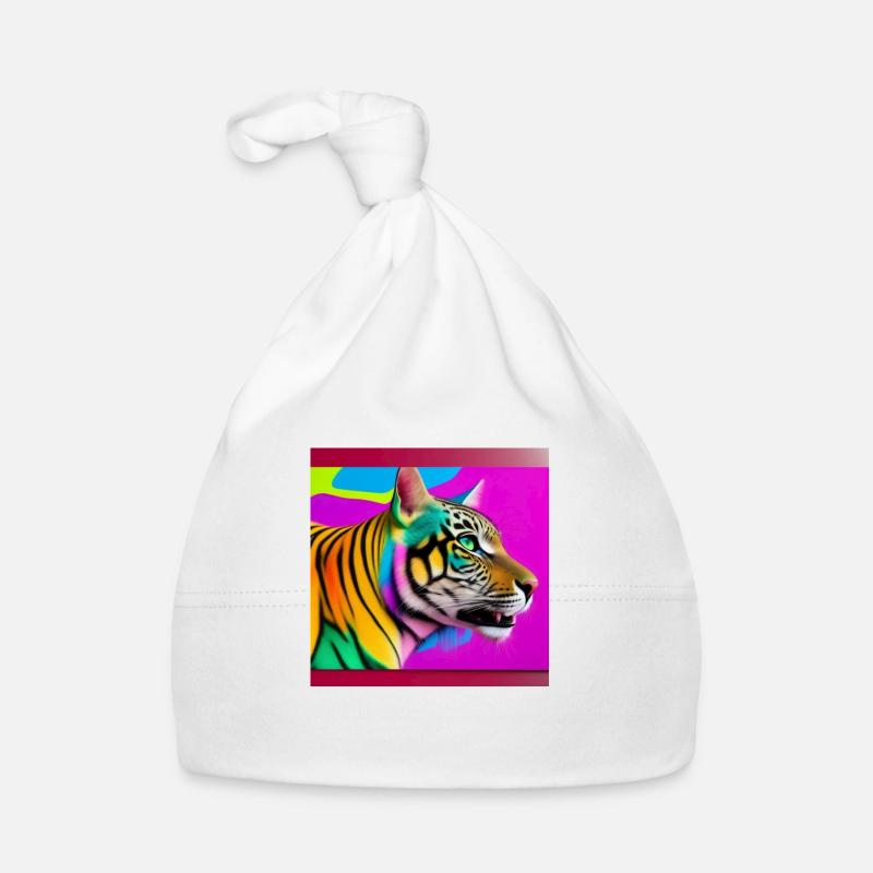 Tiger Farbig Baby Bio-Mütze