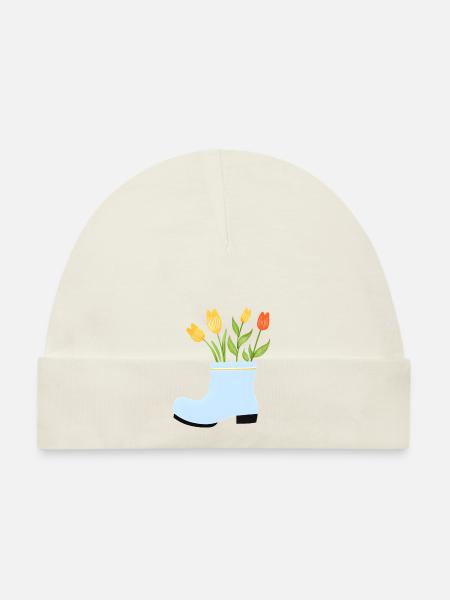 Home Gardener Garden Gift Flower Gardener Flowers - Organic Baby Cap - white - Front