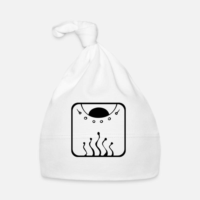 1 Kin Maya-Drache BLK - Baby Bio-Mütze - Weiß