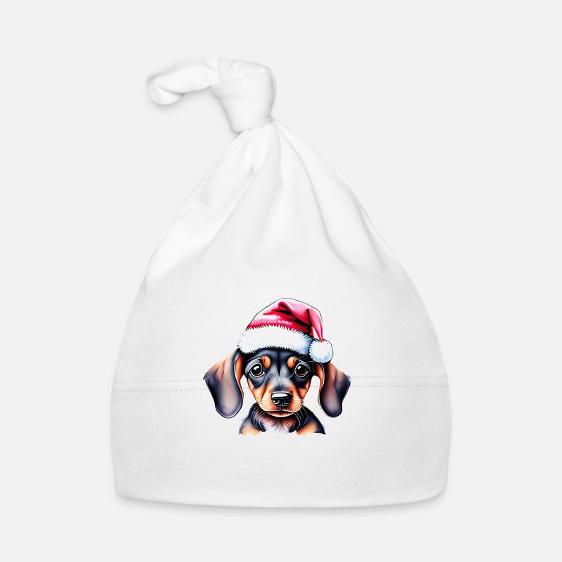 Teckel Noël Noël chien teckel chiot Bonnet bio Bébé