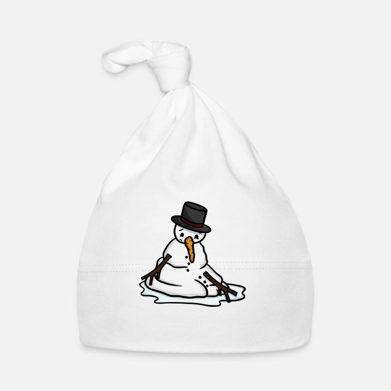 schmelzender Schneemann Baby Bio-Mütze