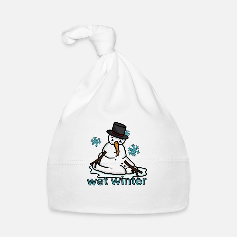 Melting snowman wet winter Organic Baby Cap