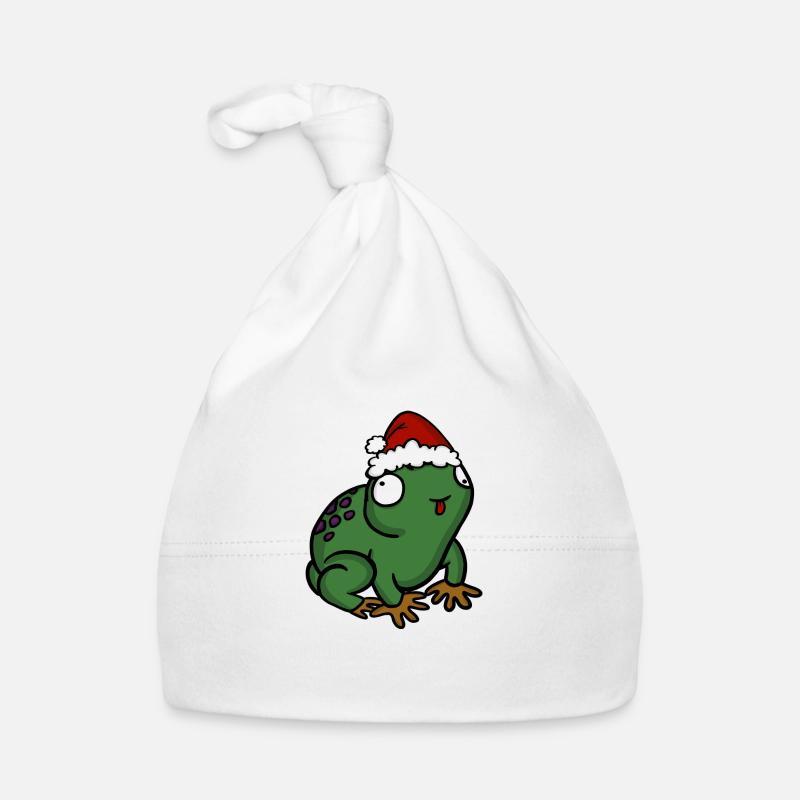 Grenouille de Noël - Bonnet bio Bébé - blanc